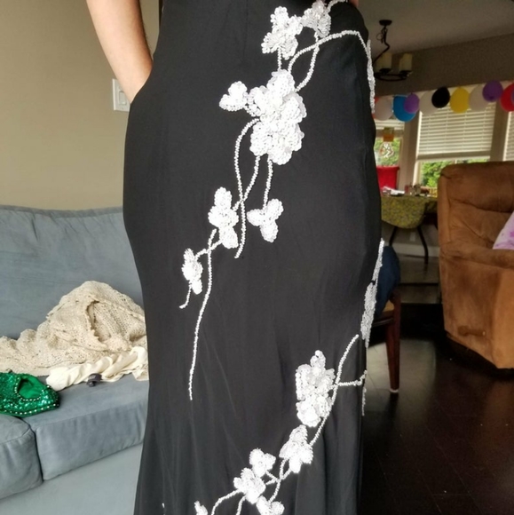 Vintage Black Bias Cut Marina Bresler Dress - Picture 9 of 10